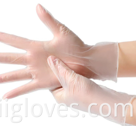 Gants à usage unique Sécurité protectrice en vinyle transparent en poudre libre pvc PE Latex nitrile gant